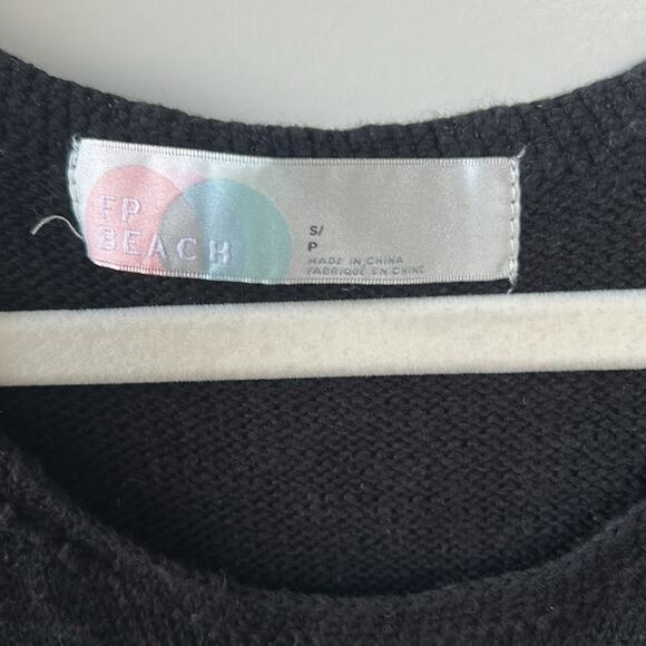 Free People Beach Nina Sweater Mini Dress in Black Size Small Gently Used - Picture 5 of 7